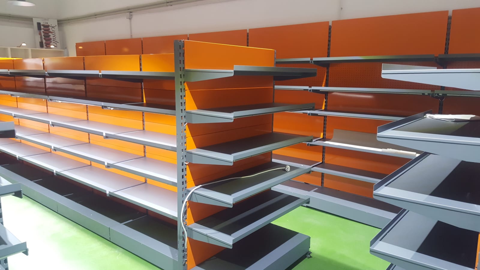 Metal shelves for shops